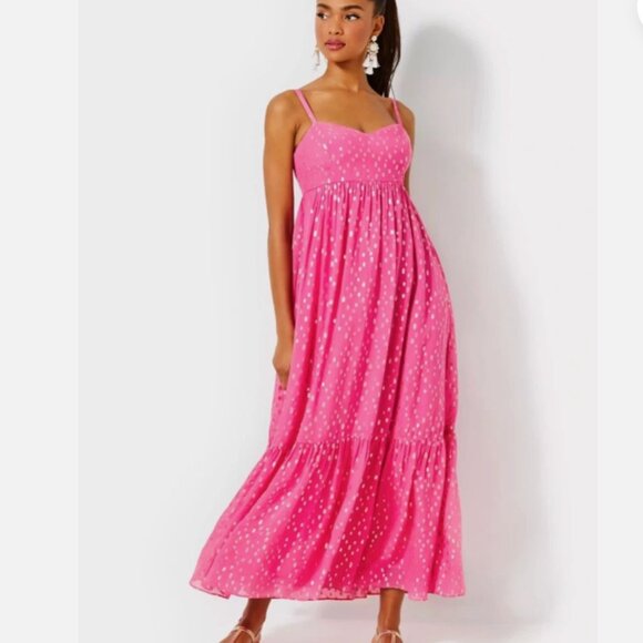 Lilly Pulitzer Hiedi Maxi Dress Aura Pink Size 4 - Picture 3 of 11